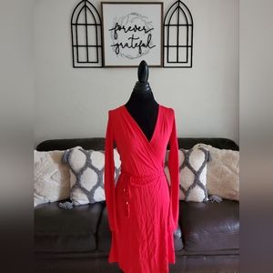 DVF DIANE VON FURSTENBERG NWT DEIANIRA FAUX WRAP DRESS IN RED SIZE 4 CLASSIC